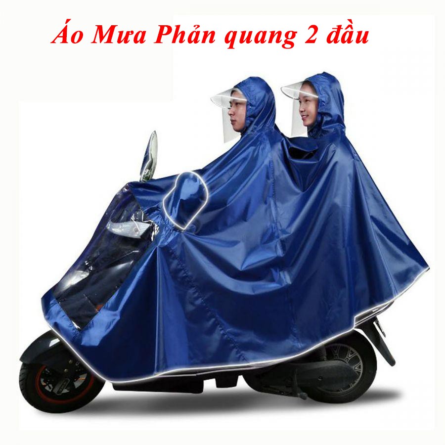 [SALE OFF ] Áo mưa phản quang có kính che mặt 2 đầu