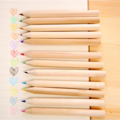 12 bút chì màu cỡ nhỏ họa tiết hoạt hình dành cho học sinh