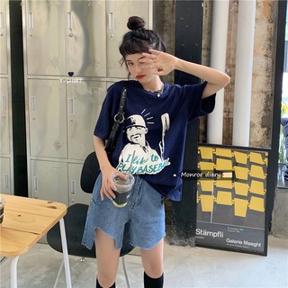 [CÓ SẴN] Áo thun nữ ngắn tay in hình form rộng cá tính ulzzang