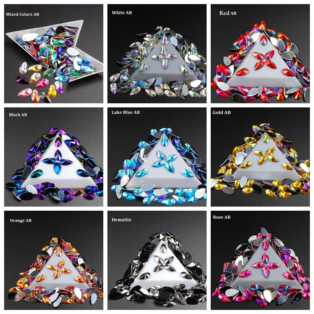 SOFTNESS 100Pcs 8x13mm 3D Glitter Charms DIY Crafts Manicure Decorations|Nail