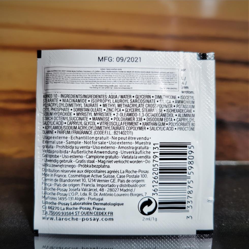 La Roche-Posay Effaclar Duo+ Kem dưỡng giúp giảm mụn Sample gói 2ml