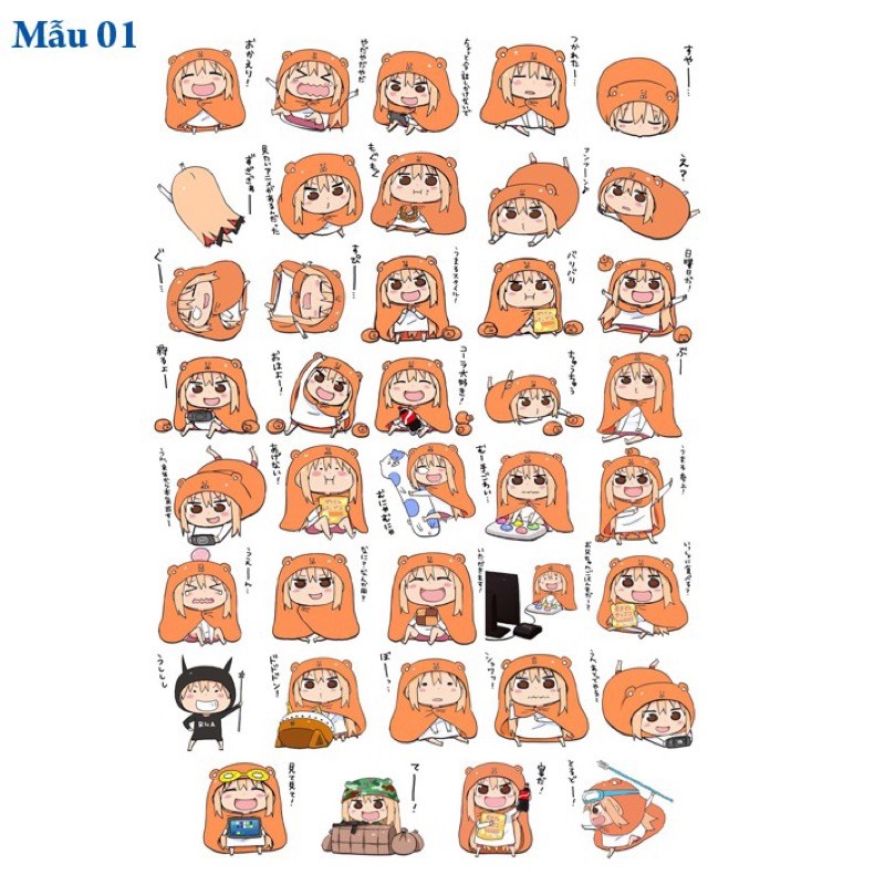 stiker 30-60 ảnh / hình dán anime umartuchan decal ép lụa