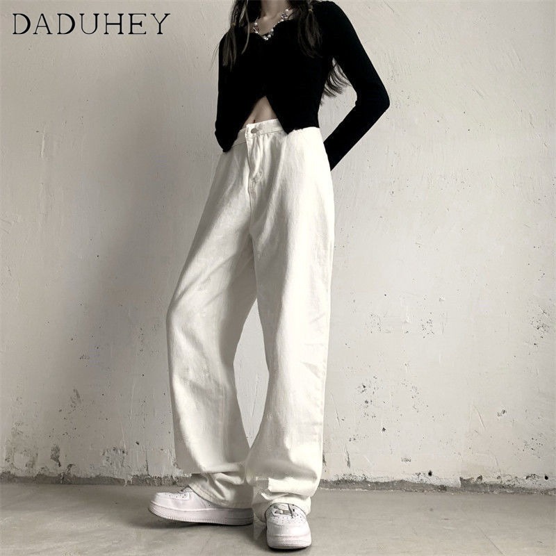 Quần Jean Ống Rộng Lưng Cao Thời Trang Mùa Thu 2022 Dành Cho Nam Daduhey