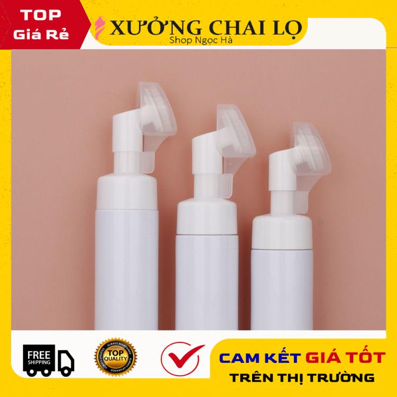 Chai Chiết Mĩ Phẩm ❤ GIÁ RẺ NHẤT ❤ Chai Tạo Bọt Đầu Cọ Mát Xa Silicon 100ml,150ml đựng sữa rửa mặt, phụ kiện du lịch