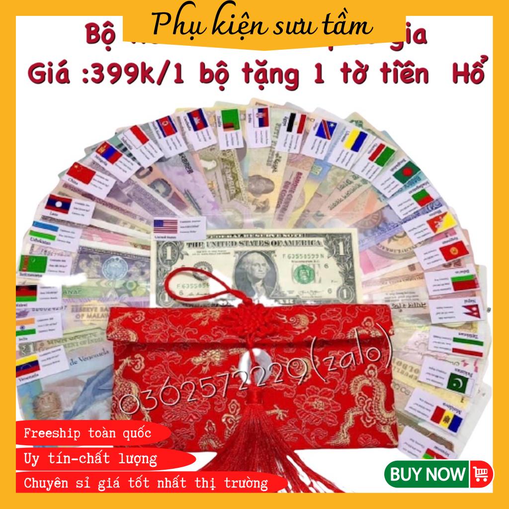 Tiền lì xì 2022 Nhâm Dần Bộ 28 nước quốc gia 52 tờ tiền may mắn đẹp lung linh ( CÓ ĐÔ)