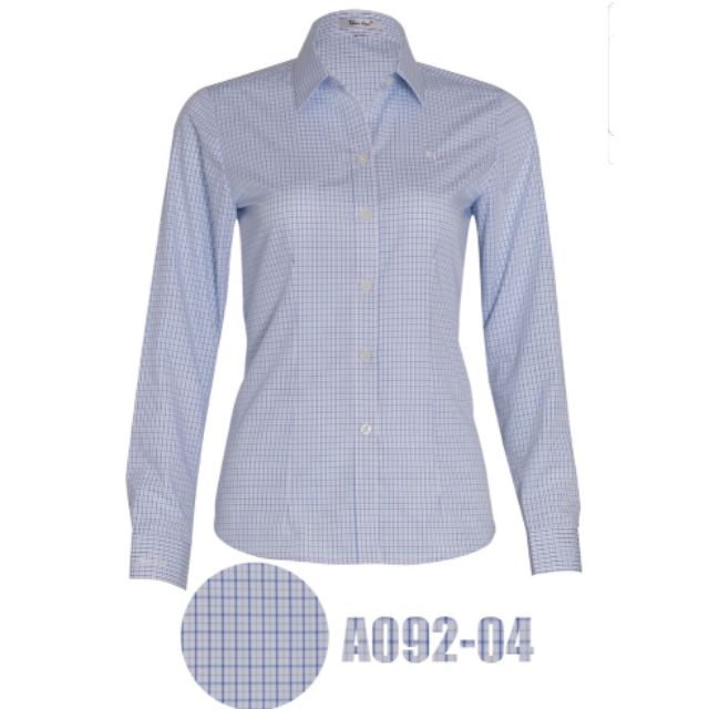 Áo sơ mi nữ Thái Hòa mã A09204 sọc caro vải sợi tre pha cotton