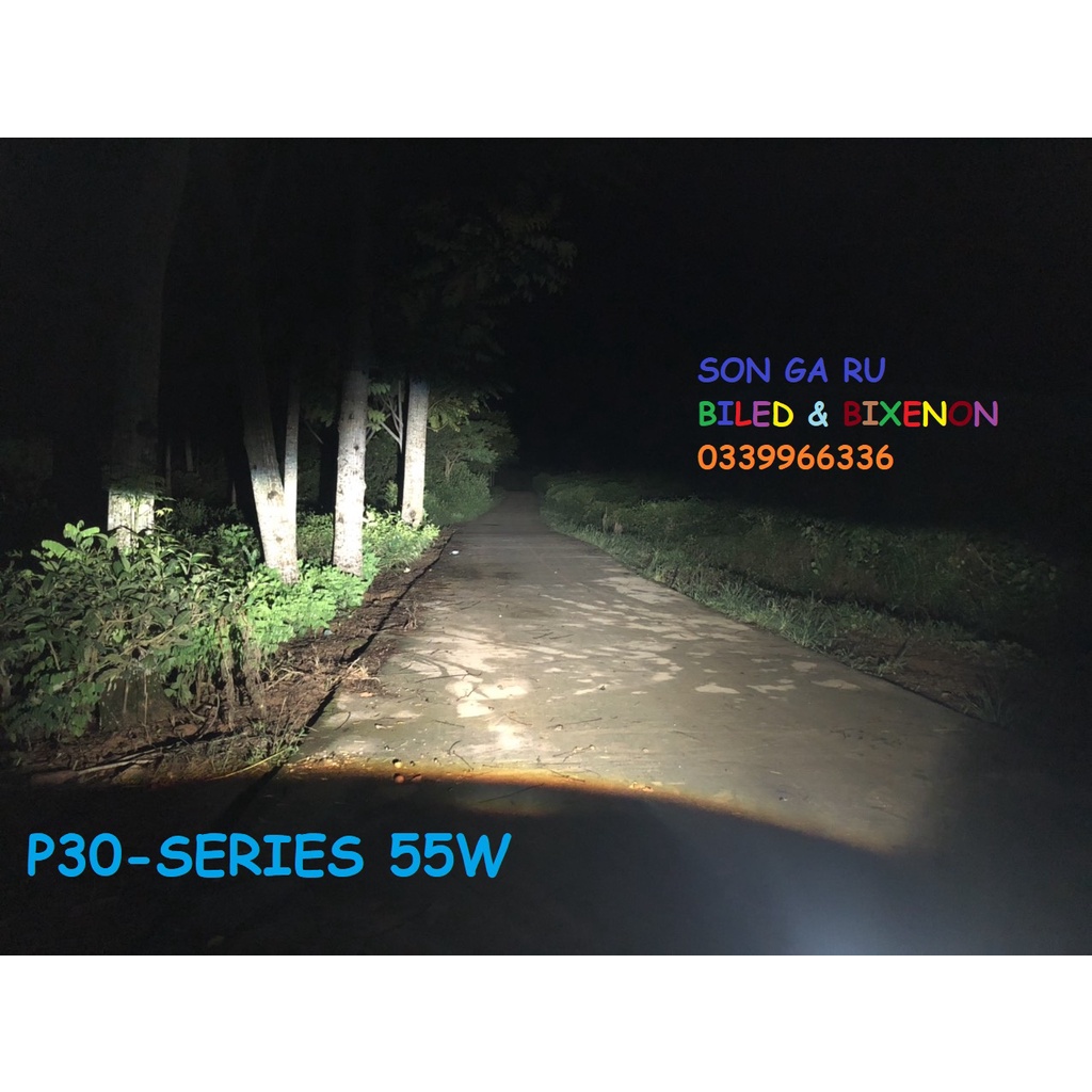 Bi cầu LED P30 - SERIES + trợ pha LASER siêu sáng