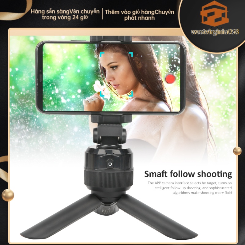 Hàng Hot Đầu chân máy thông minh Xoay 360 ° Tự động nhận dạng khuôn mặt để phát trực tiếp Vlog Hàng giao ngayWestvirginia058