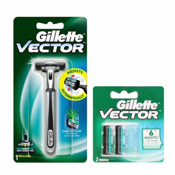 [ Free Ship ] Bộ Dao Cạo Râu + 2 lưỡi Dao Cạo Gillette Vector