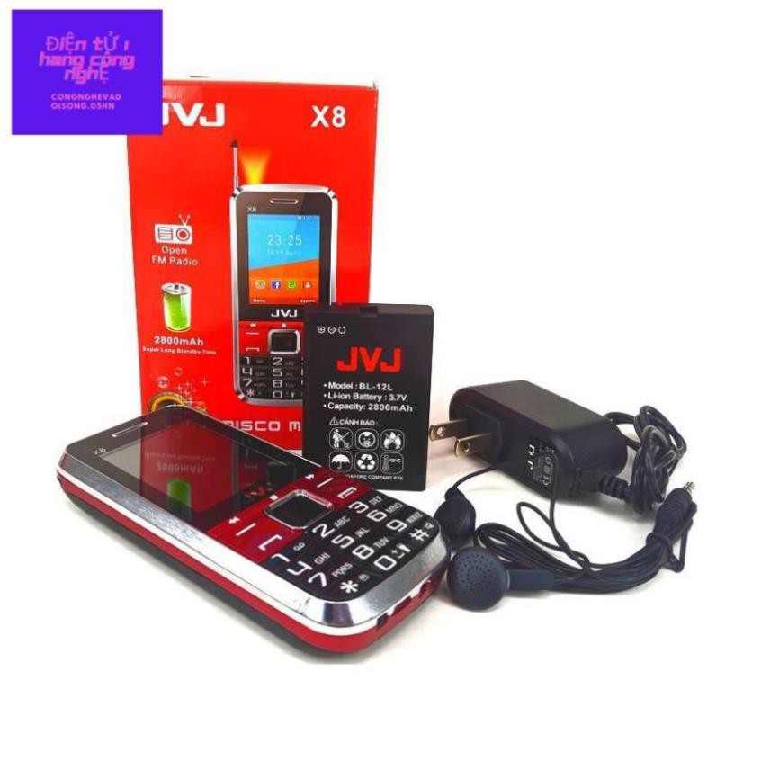 Điện thoại JVJ X8 bàn phím to, pin siêu khủng, nghe FM radio, bluetooth