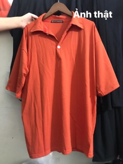 Áo polo trơn màu cam đất