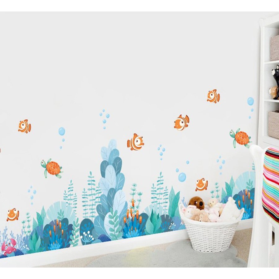 Decal dán tường phòng bé các loại động vật ngộ nghĩnh - Giấy dán tường có keo sẵn lau chùi dễ dàng, không viền trắng