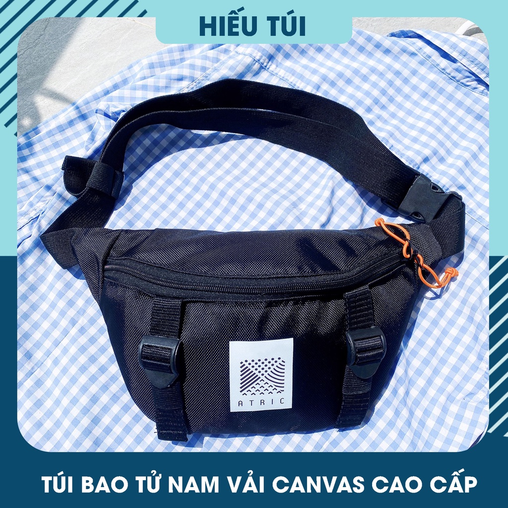 Túi bao tử ATRIC vải canvas cao cấp đeo chéo ngực nam nữ thể thao chống nước 2 ngăn đẹp HT111 | WebRaoVat - webraovat.net.vn