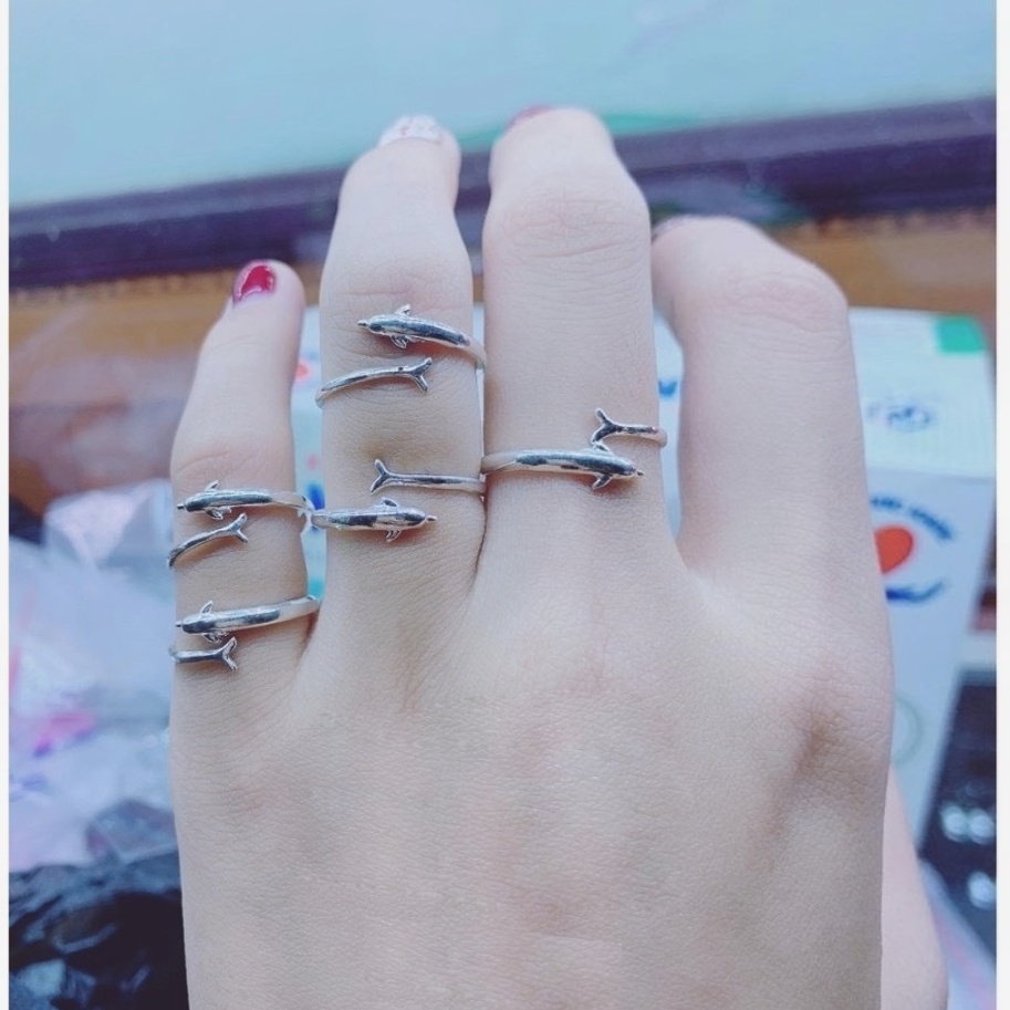 Nhẫn Bạc Nữ DaLiA Jewelry Nhẫn Cá Heo Tùy Chỉnh Size