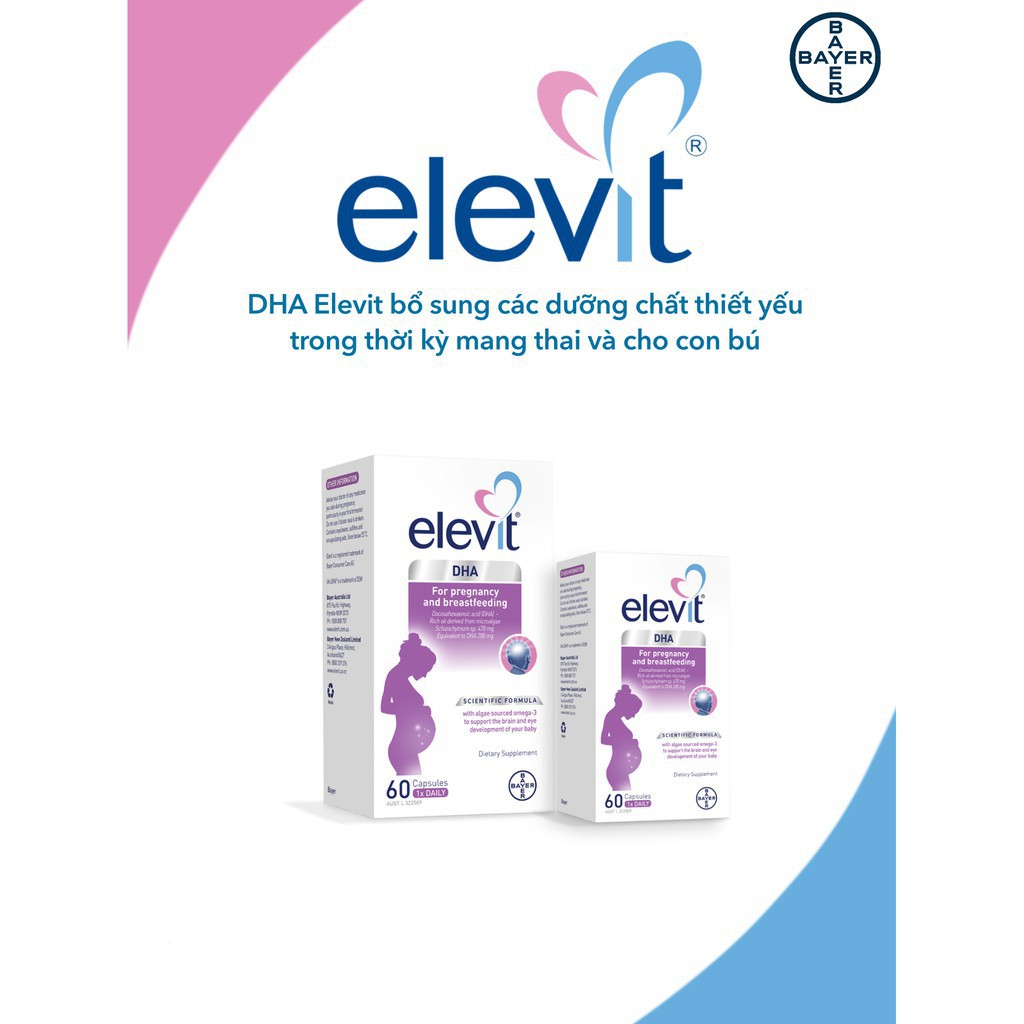 [Có Tem Chemist] Elevit DHA - Viên uống bổ sung Elevit DHA for Pregnancy and Breastfeeding 60 viên date 11/2021