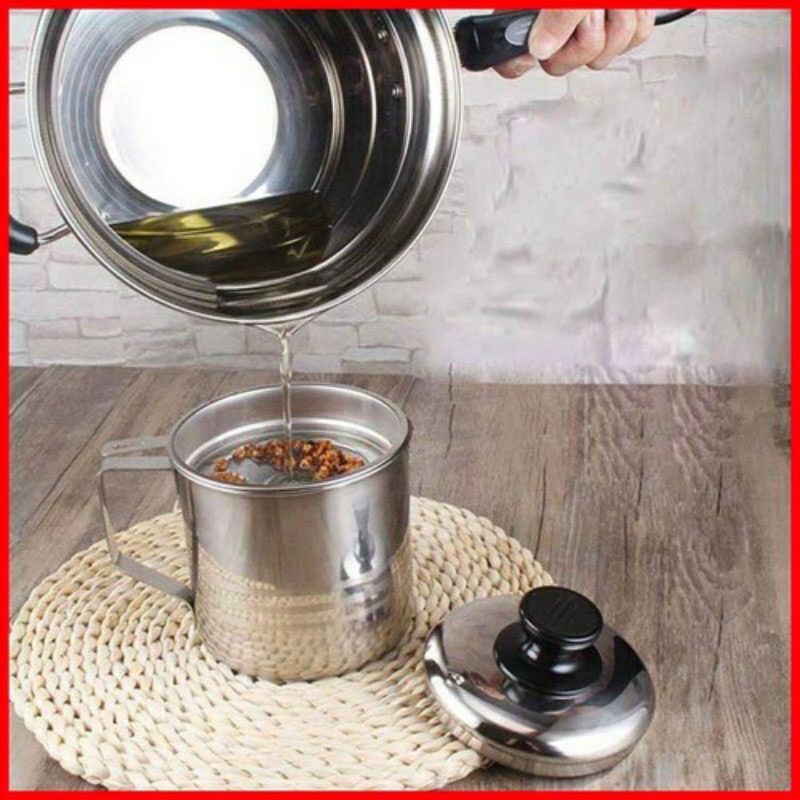 Ca lọc dầu ăn inox,có lưới lọc tiện lợi,hàng cao cấp không gỉ sét