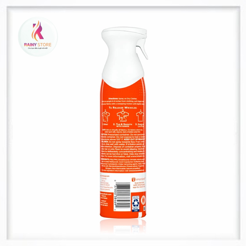 Xịt thẳng và thơm quần áo Bounce 3 in 1 của Mỹ 275g