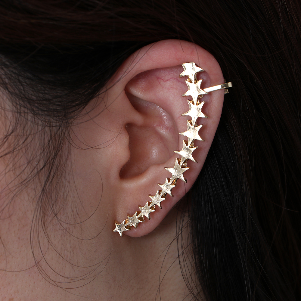 Cặp khuyên vành tai/ Khuyên vành tai đơn nhiều kiểu dáng tùy chọn đính đá nhân tạo thời trang dành cho nữ