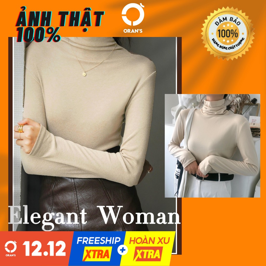 ÁO THUN CAO CỔ LÓT BÔNG - Áo thun phong cách Hàn Quốc