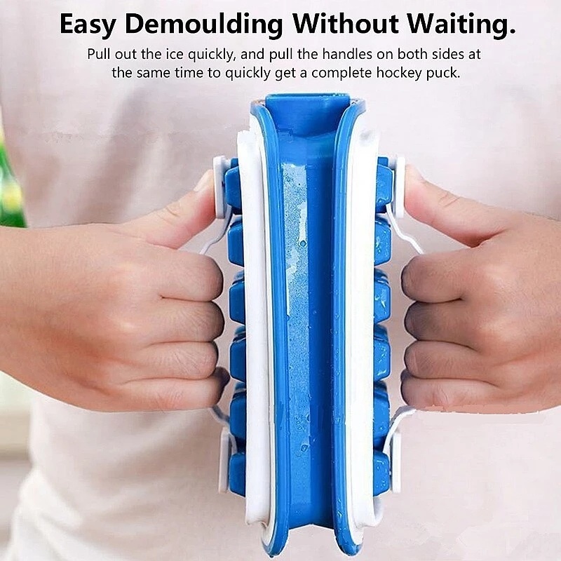 Khay làm đá OSSAYI bằng silicon có nắp đậy dễ vệ sinh tiện lợi
