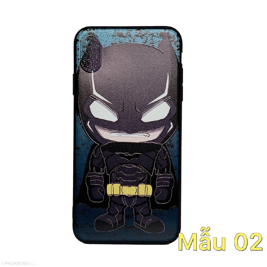 Ốp lưng viền dẻo in nổi hình siêu anh hùng phong cách chibi iPhone XR 6.1 giá rẻ