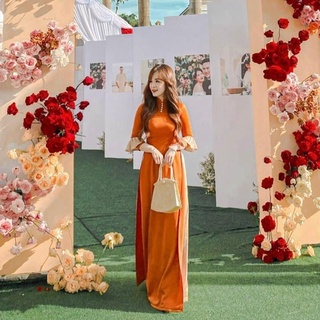 Áo Dài Thiết kế lụa ngọc by giian nhẹ nhàng đơn giản phù hợp đi mọi sự kiện vải co giãn mát dễ chịu