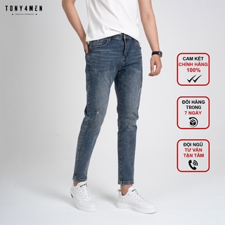 Quần jeans nam tony4men form slimfit basic qj1067