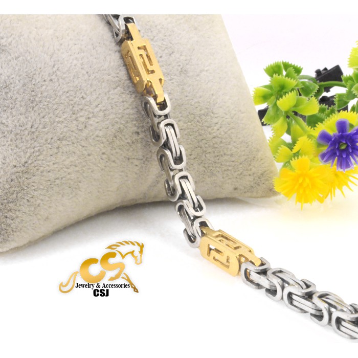 LẮC TAY NAM INOX ZICH ZAC MẠ VÀNG CÁCH ĐIỆU siêu đẹp -tặng hộp đựng xinh xắn