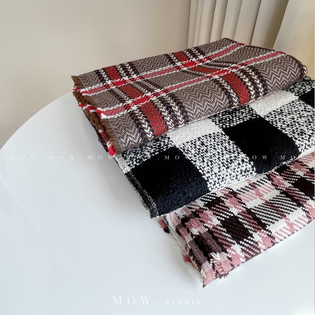 Khăn dạ Tweed (hand made by Mow Studio), khăn choàng, khăn quàng cổ chất liệu dạ ấm áp, mềm mại, giá rẻ