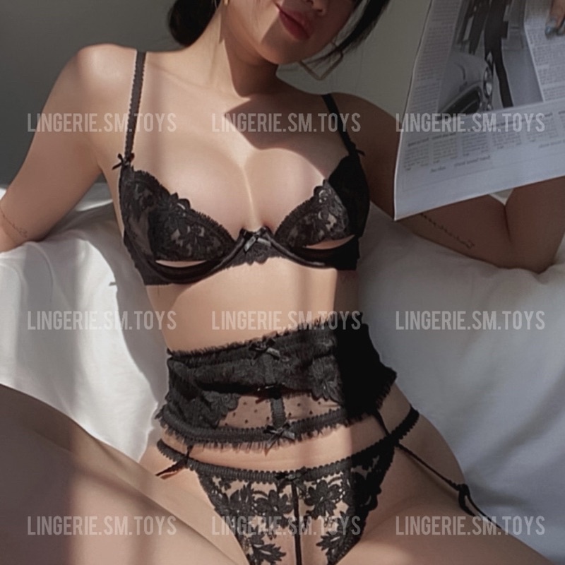 Đồ Lót Ren Nữ Kèm Đai Eo Bản To - Áo Có Gọng , Không Mút ,  Cut-out Gợi Cảm - Sexy Lingerie