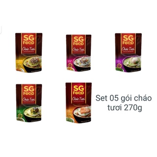 Set 05 gói cháo tươi SG Food gói 270g đủ vị