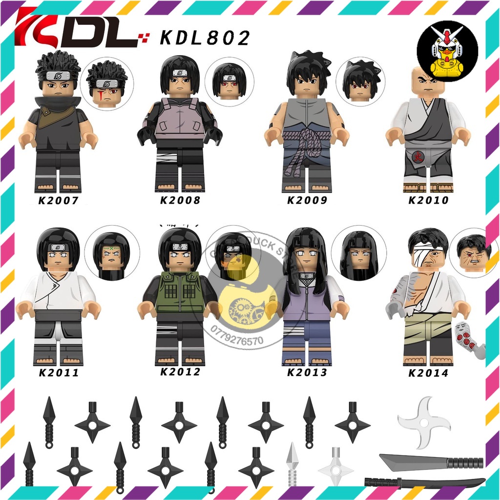 KDL802 Minifigures Non Lego Naruto Đồ Chơi Xếp Hình Nhân Vật Uchiha Shisui Itachi Hyuga Neji Sasuke Hinata Danzo