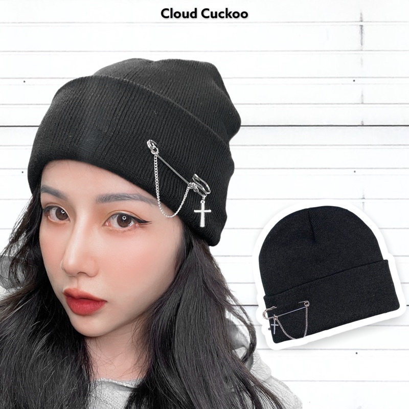 Mũ Nón Len Beanie Phong Cách Kim Băng Chữ Thập - Mã Số: MBK2827