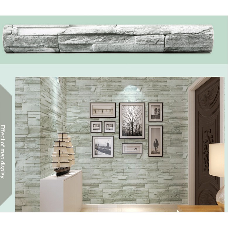 Decal giấy dán tường đá dăm xám