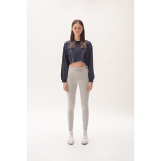 Áo croptop tay dài trơn basic đen hồng Kyubi LND