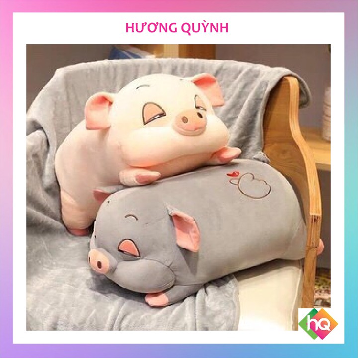 (HQ)Bộ Chăn Gối văn phòng hình Heo Papa tiện ích 2trong1 HƯƠNG QUỲNH
