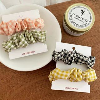 DÂY BUỘC TÓC VẢI KẺ CARO SCINCHIES DÂY CỘT TÓC VẢI