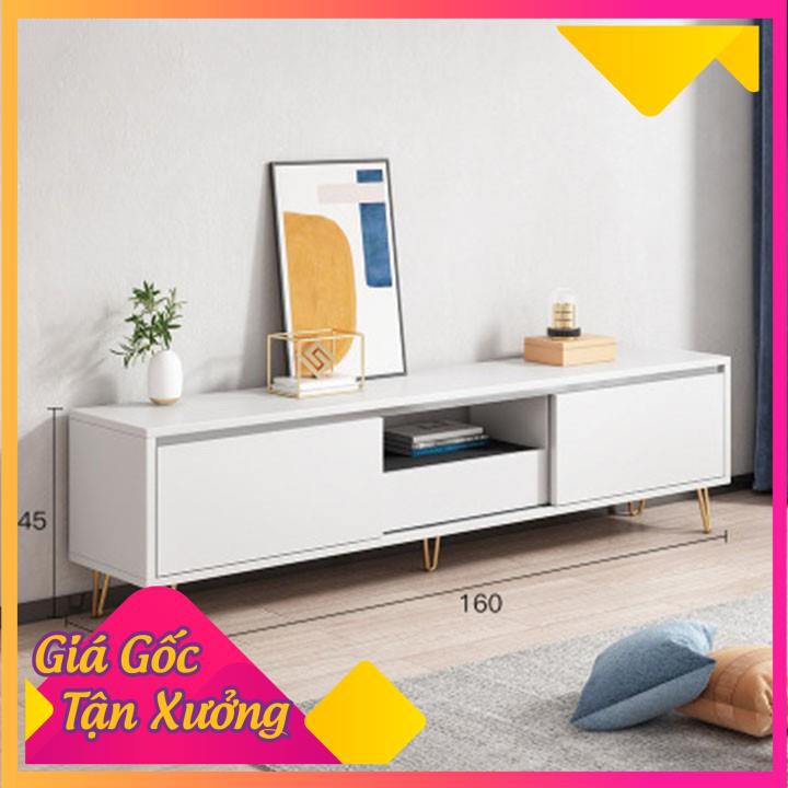 ( Hot) Kệ TV trăng Ghi hiện đại 1m6 - tủ TiVi sang trọng phòng khách KTV013