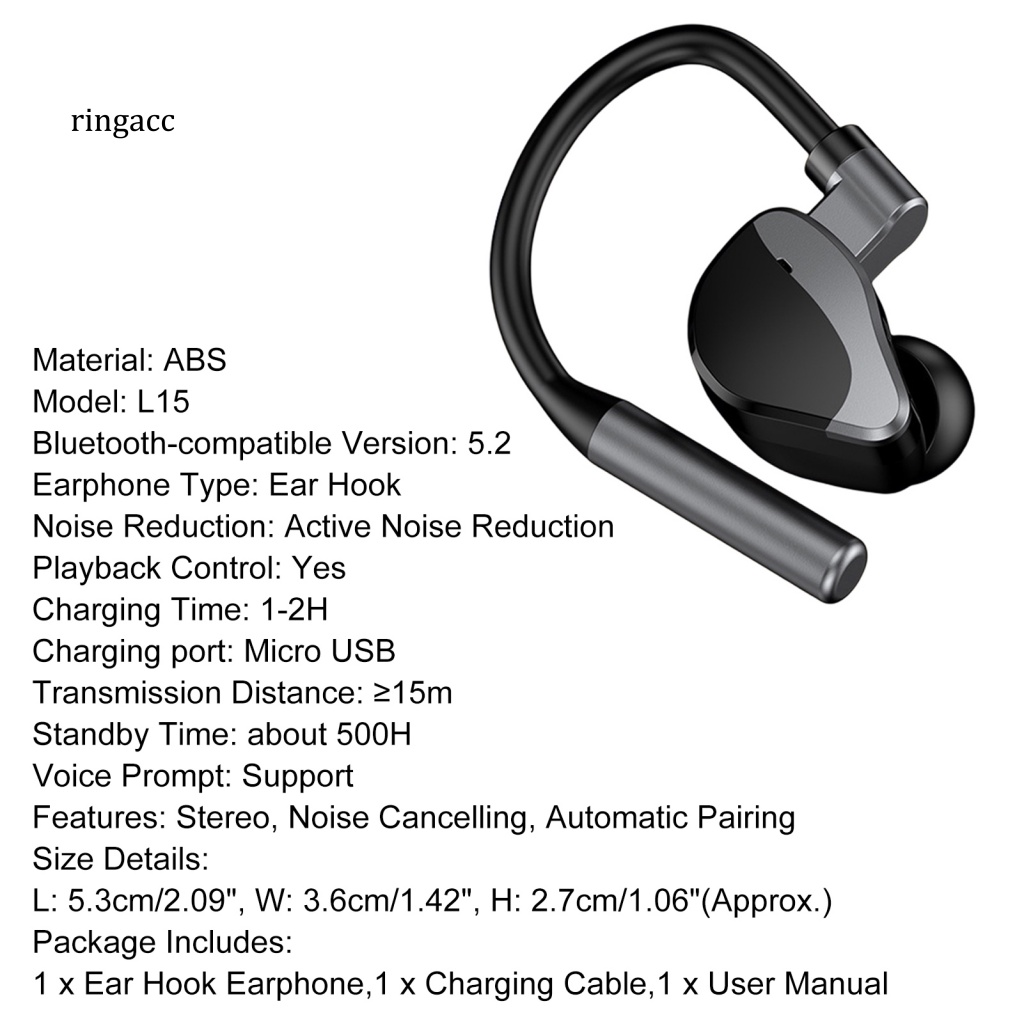 Tai Nghe Bluetooth 5.2 RGA L15 Không Dây Âm Thanh Nổi L15