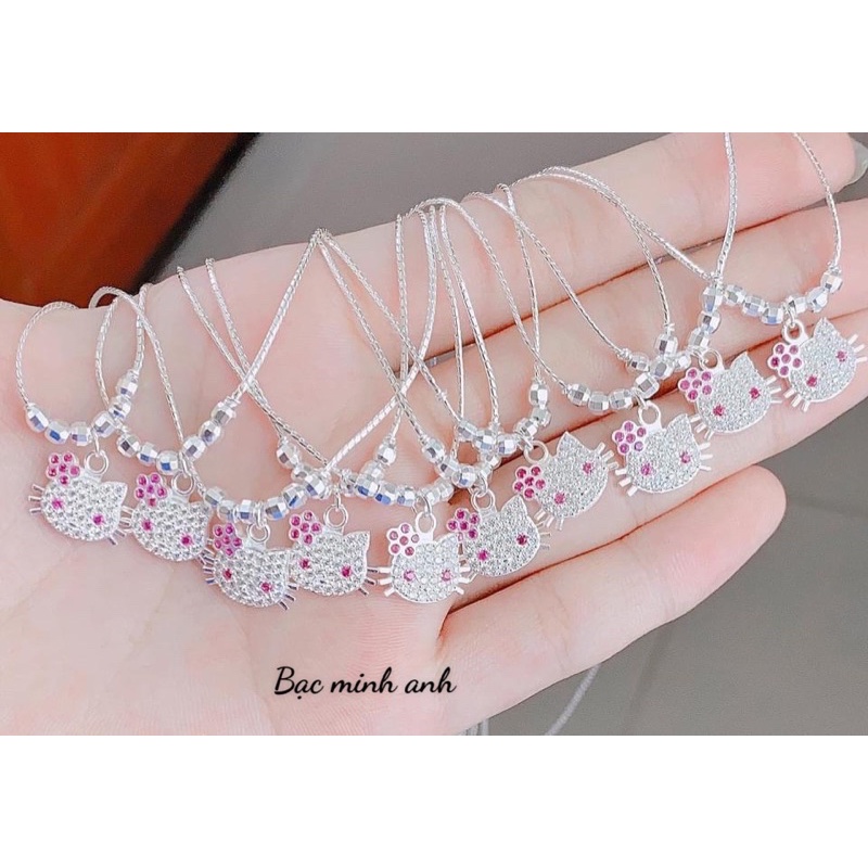 Dây chuyền bạc cho bé hình mèo “hello kitty” dễ thương, Bạc Ta -Bạc minh anh