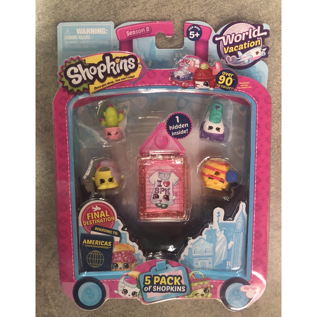 Bộ Đồ Chơi Chu Du Thế Giới Shopkins Season 8 World Vacation Americas 5 Pack - Châu Mỹ (Mỹ)