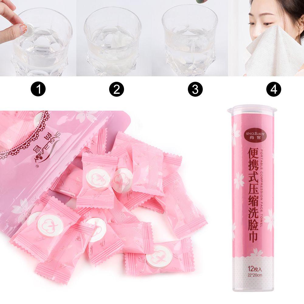 JUNE Bộ 12 / 30 / 50 Khăn Giấy Nén Bằng Cotton Nguyên Chất Dùng Khi Đi Du Lịch