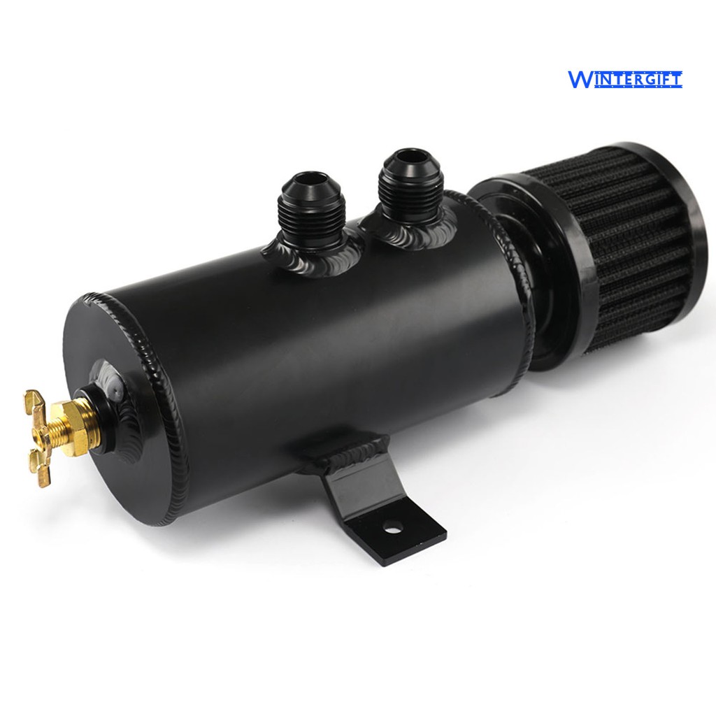 WIN☼750ml 2 Holes Vehicle Engine Oil Catch Can Tank Separator with AN10 Connector