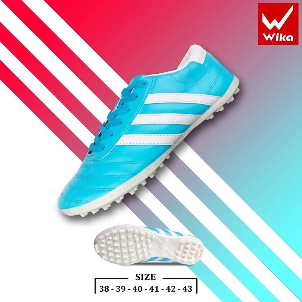 Giày bóng đá phủi WIKA 3 sọc CT3 chính hãng đế thấp TF