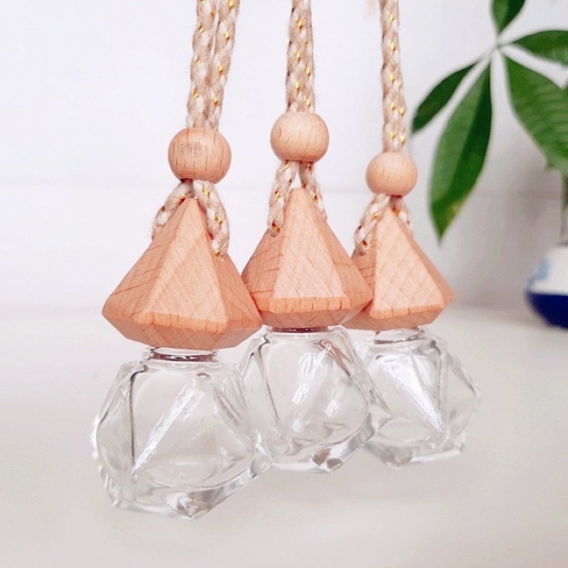 Vỏ đựng tinh dầu treo xe kim cương dây kim tuyến - vỏ lọ tinh dầu treo xe - chai lọ mỹ phẩm dung tích 7ml
