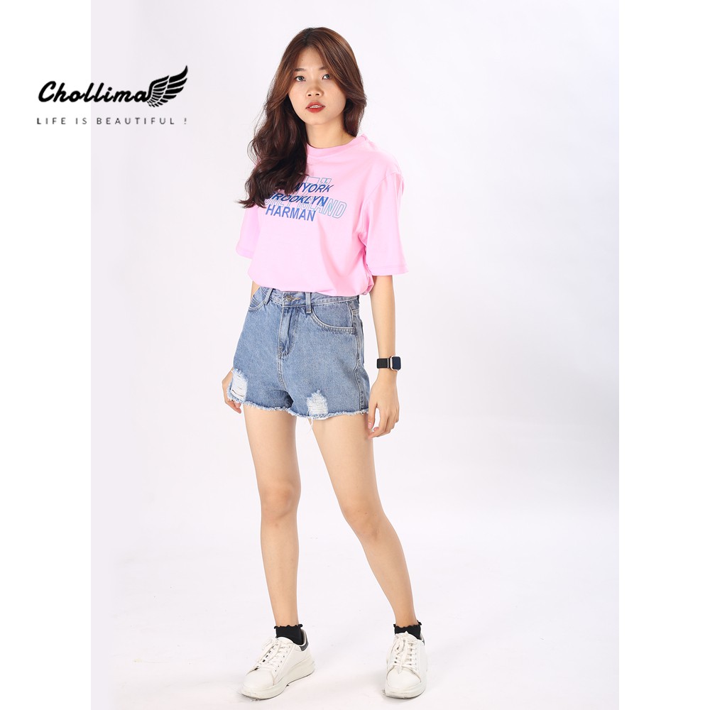 Quần short jeans nữ Chollima tua lai QS005 ulzzang phong cách hàn quốc