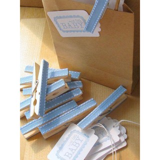 Kẹp gỗ trơn - (Size 4,5cm/ 6cm x 7mm or 7,2cm x 9mm) - Set 10 chiếc kèm dây