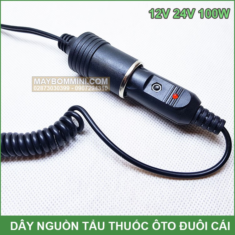 Dây Ổ Cắm Nguồn Điện Trên Ô Tô – Đuôi Cái 12V 24V 100W