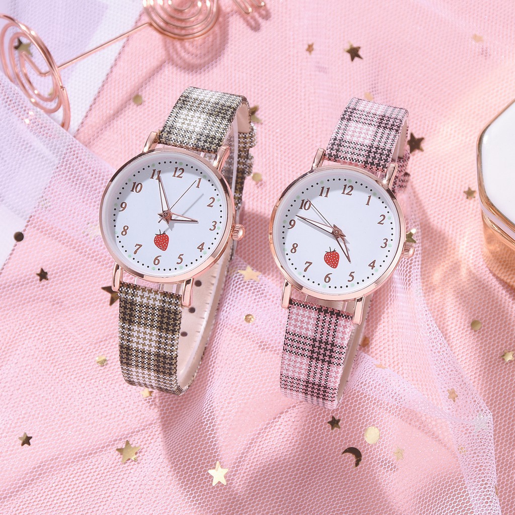 Đồng hồ đeo tay họa tiết ca rô phong cách thời trang Hàn Quốc nhiều màu tùy chọn | BigBuy360 - bigbuy360.vn