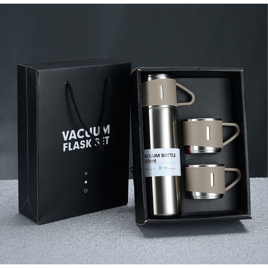 Bình giữ nhiệt cao cấp kèm 2 cốc inox cao cấp -